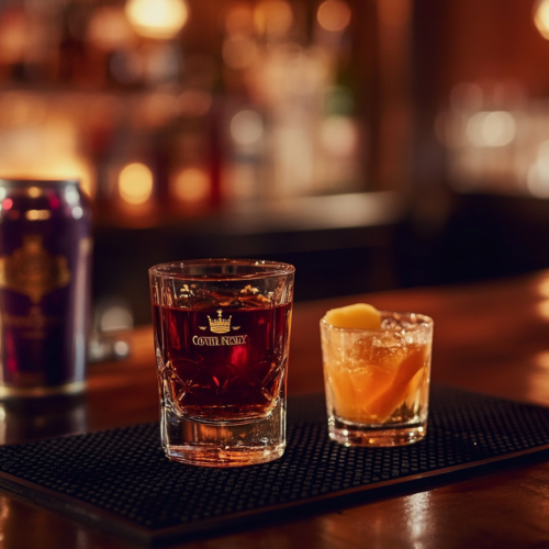 Vegas Bomb Recipe hero shot showing vibrant whiskey and peach schnapps mix
